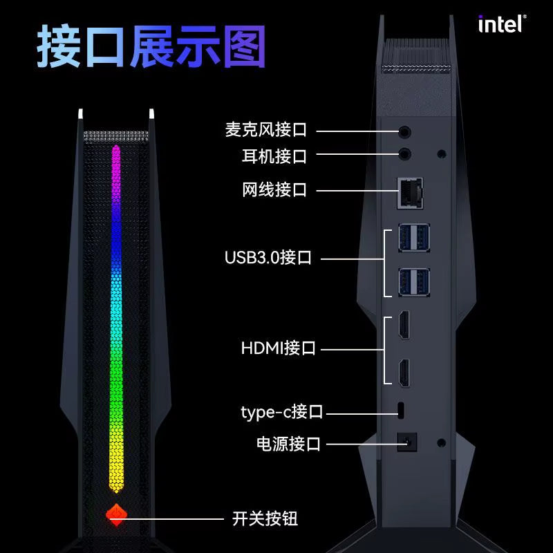 Gaming Pc I9 12900H RTX4060 64GB DDR4 2TB NVME SSD Mini Pc Gamer Pc Game Minipc Mini Desktop Computer